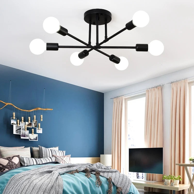 Thumbnail: Nordic Minimalist Pendant Light Ceiling Lamp LED Chandelier Suitable for Bedroom
