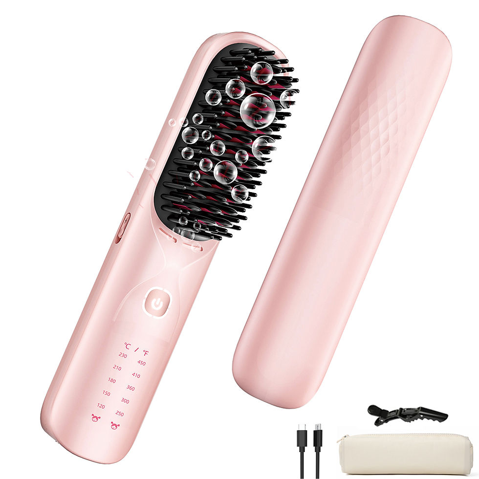 Thumbnail: Cordless Hair Straightener Portable Brush 30s Fast Heating 10000mAh Rechargeable