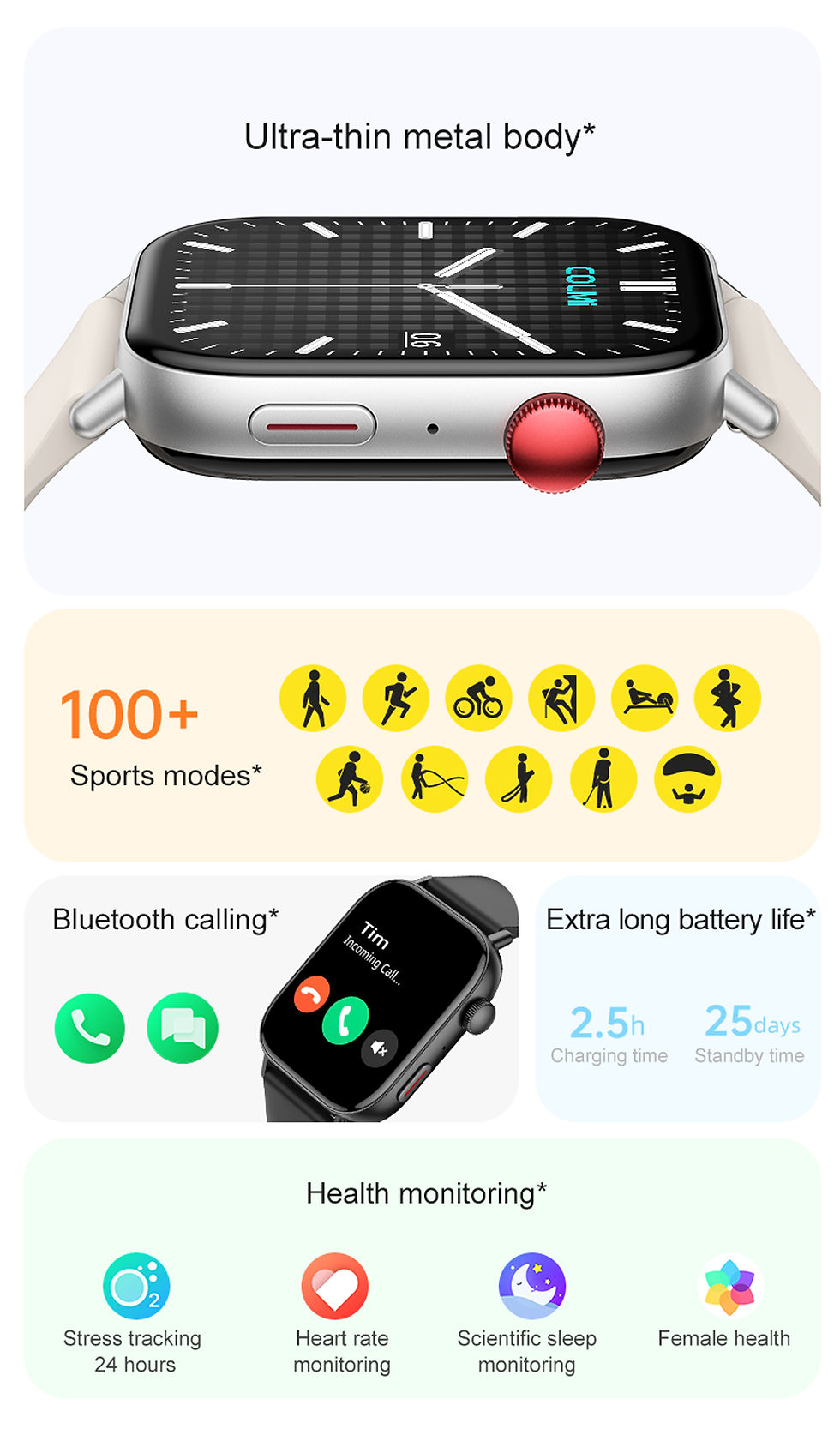 Thumbnail: COLMI C8 Max Smart Watch for Men And Women with Voice Calling Feature 1.93" Larg