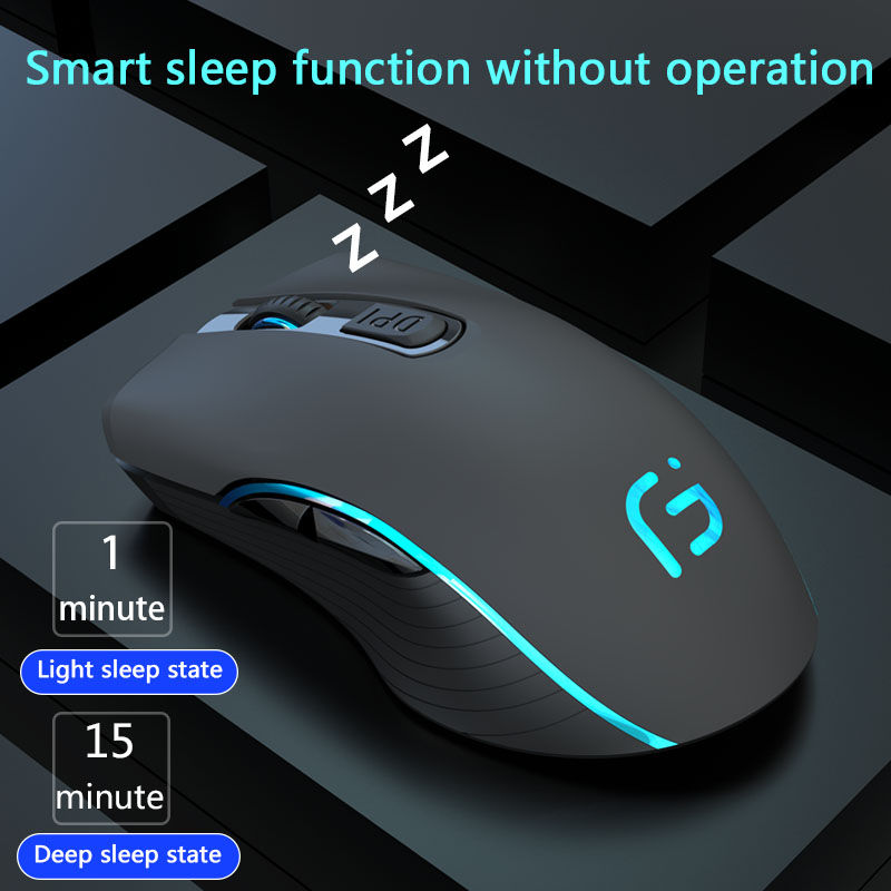 Thumbnail: Rechargeable Computer Mouse Dual Mode Bluetooth+2.4Ghz Wireless USB Mouse 2400DP
