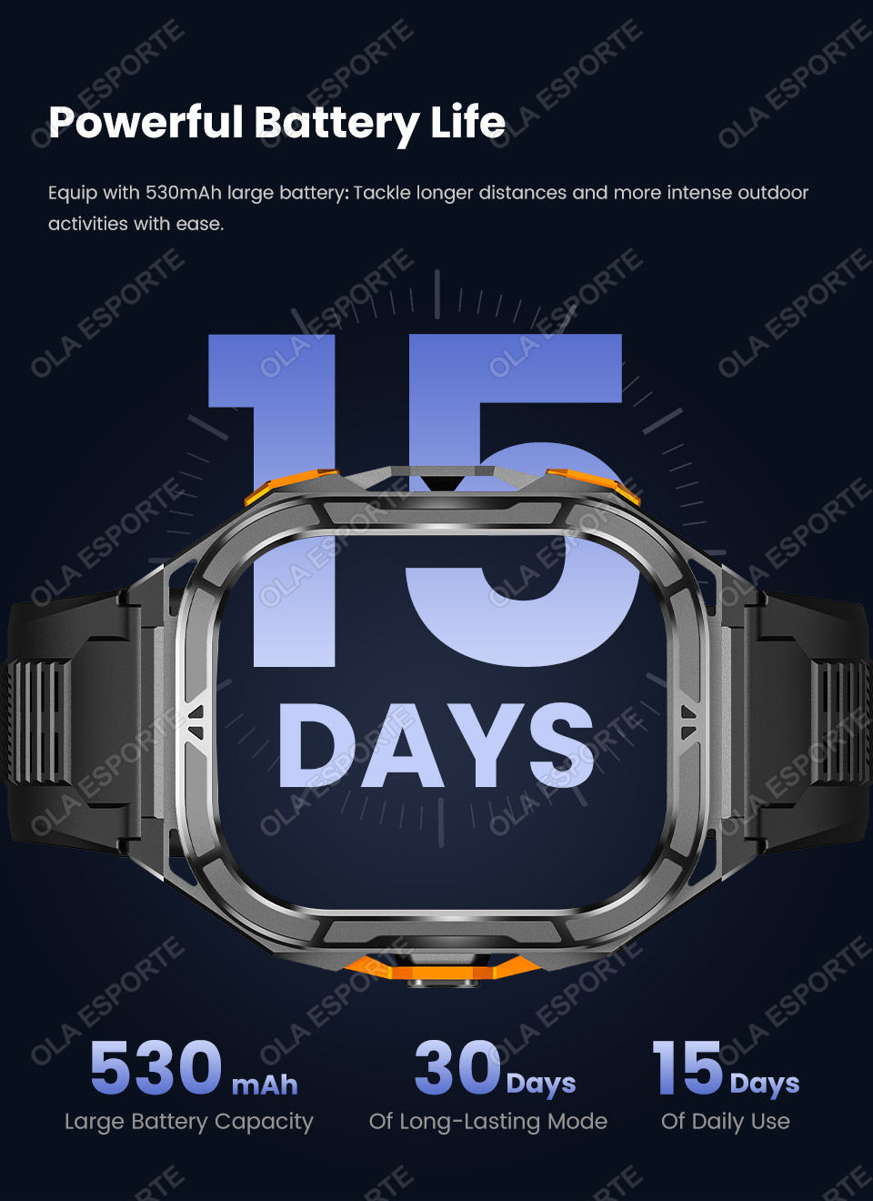 Thumbnail: X5 Amoled 5ATM GPS Waterproof SmartWatch Men Built-in Dual-band GNSS Compass Mil