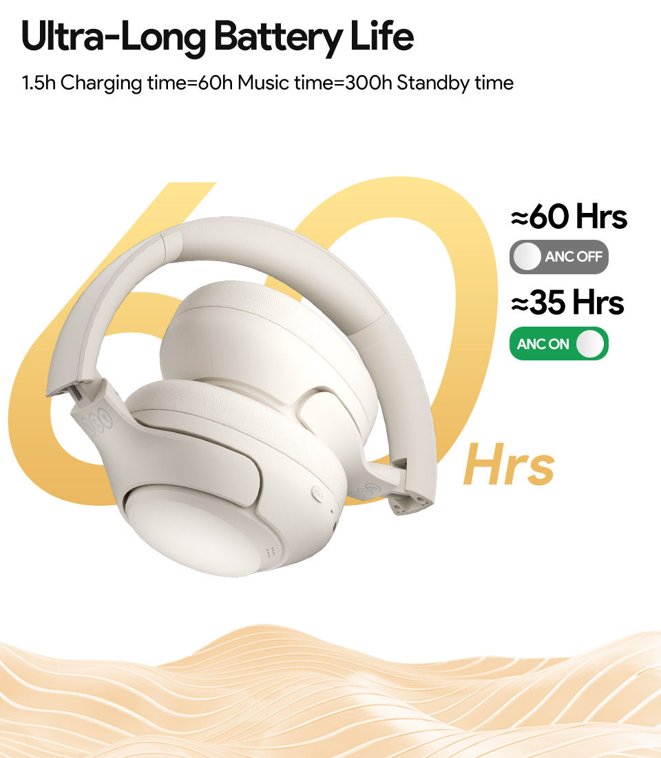 Thumbnail: QCY H3 ANC Hi-Res Audio Wireless Bluetooth 5.4 Headphones Over Ear Headset 60Hrs