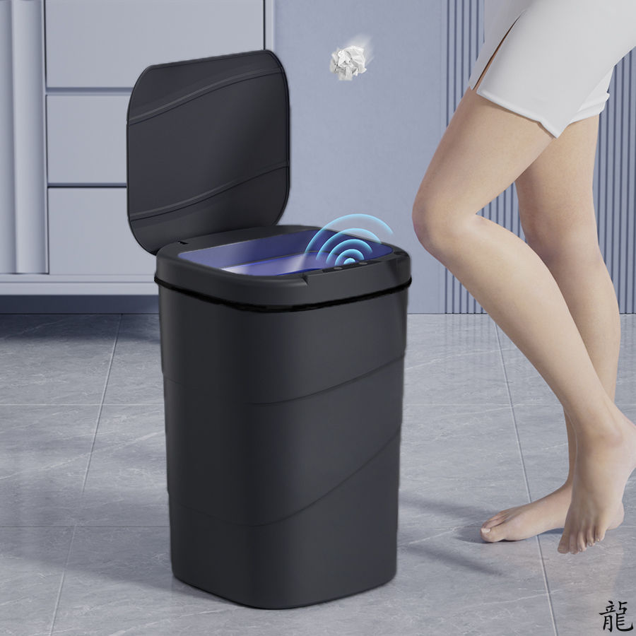 Smart Sensor Touchless Automatic Closing Trash Can Battery Powered for Bathroom