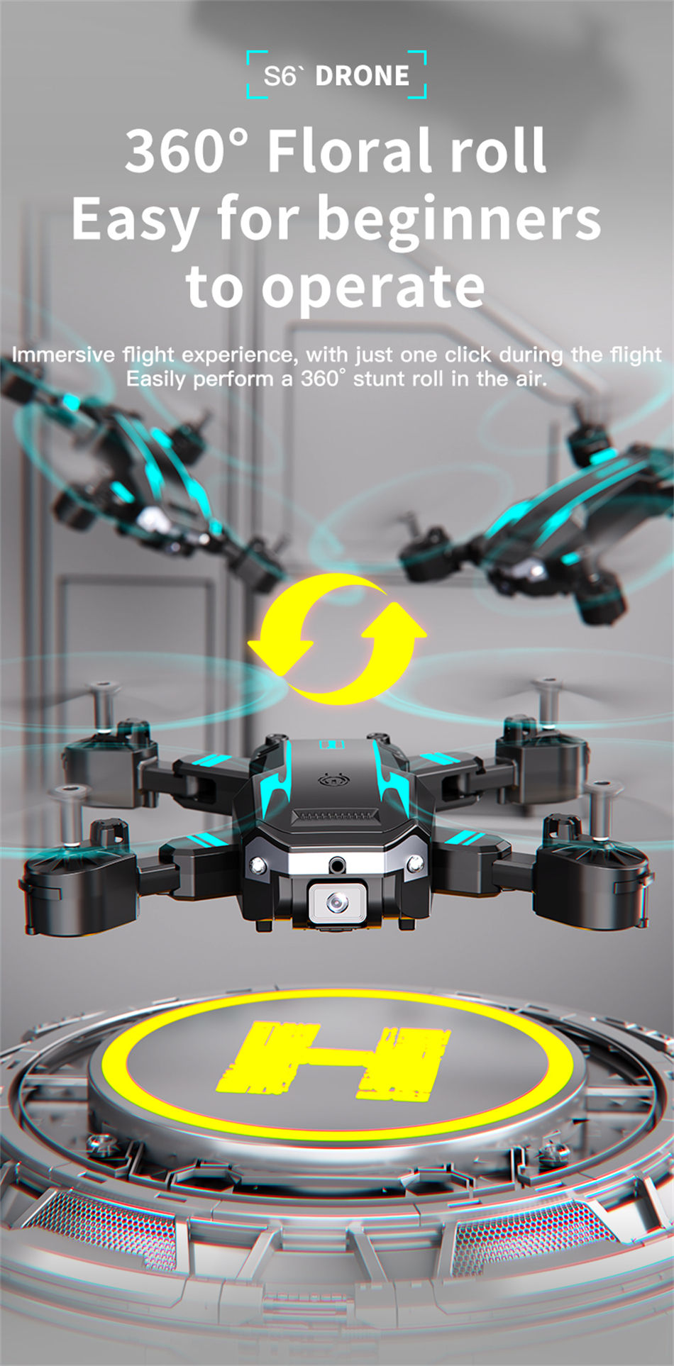 Thumbnail: New Hot Sell S6 Drone Profesional 8k 4K HD Camera Optical Flow 5G Control Screen