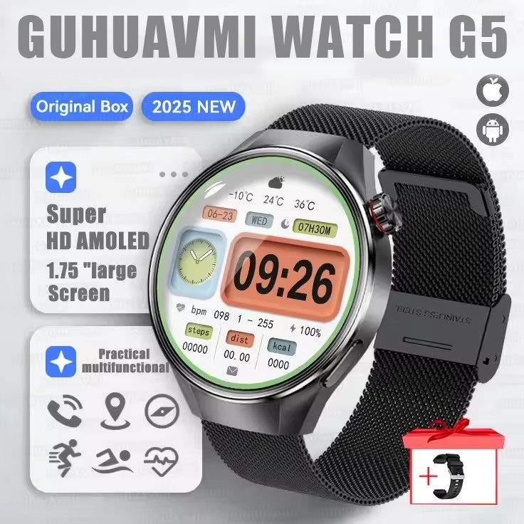 Thumbnail: 2025 New Originl Watch G5 PlUS Smart Watch 1.75" HD AMOLED Screen GPS track Hear