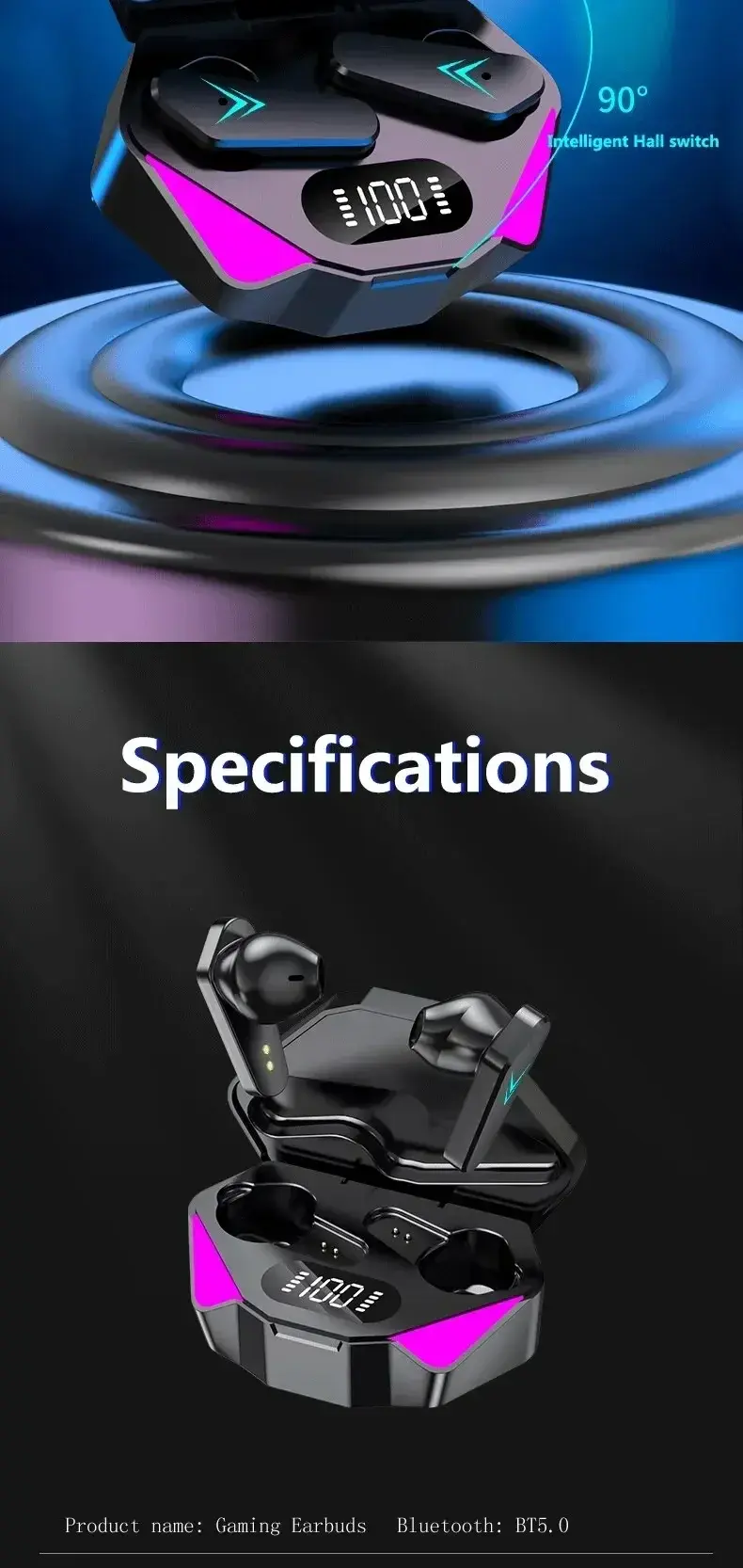 Thumbnail: NEW X15 TWS Earphones Bluetooth Wireless Gamer Headphones 65ms Low Latency Earbu