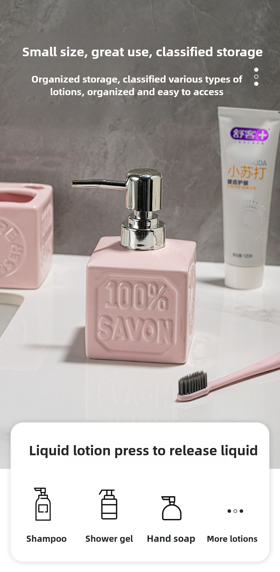 Thumbnail: 4 Pcs Ceramics Bathroom Accessory Set, Soap Dispenser, Toothbrush Holder,  Bathr