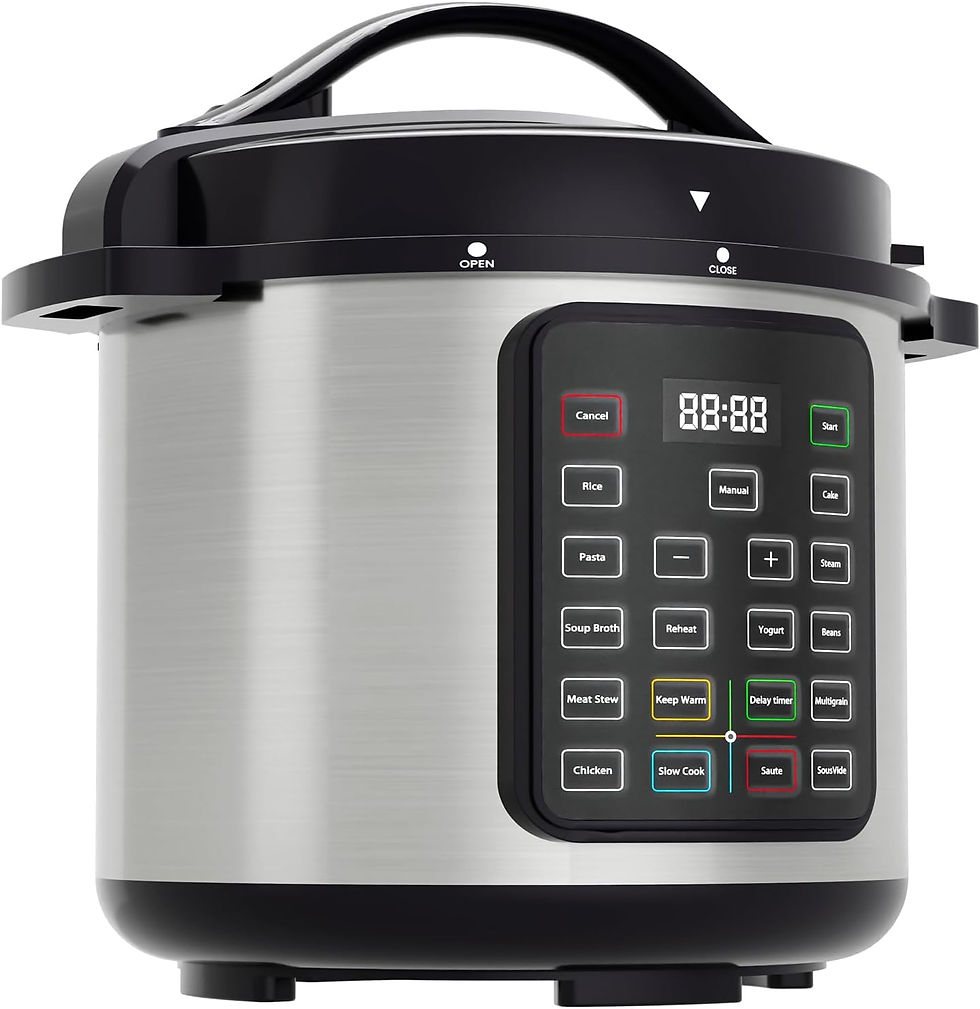 Thumbnail: 12-in-1 Electric Pressure Cooker 6 QT Stainless Steel Multi Cooker for Rice, Ste