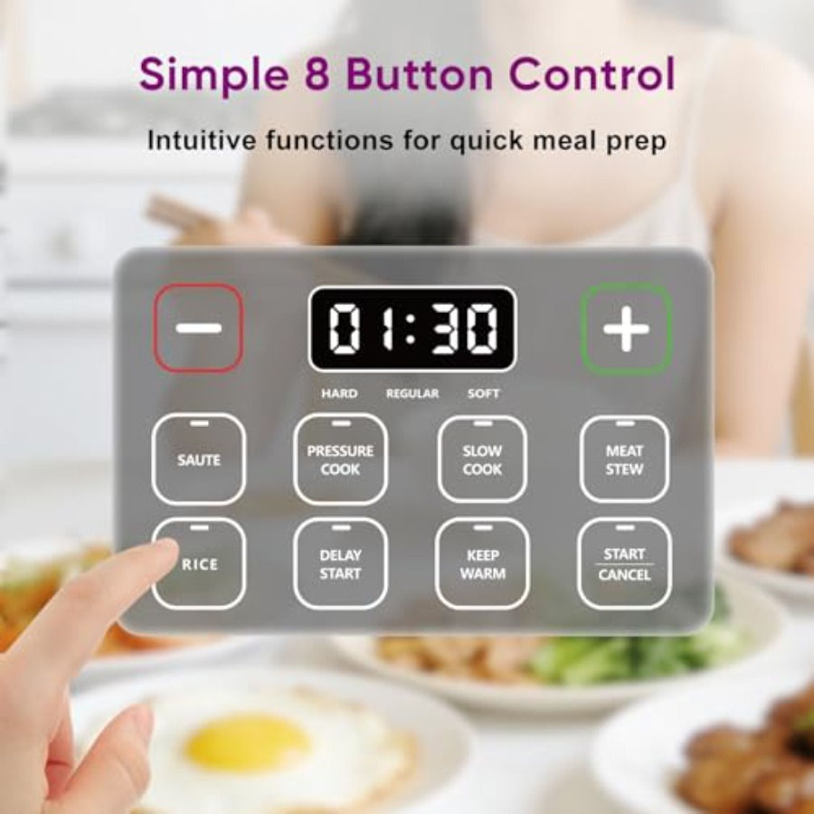 Thumbnail: 8-in-1 Electric Pressure Cooker Compact 3 QT All-in-1 Multi-Cooker with Ceramic 