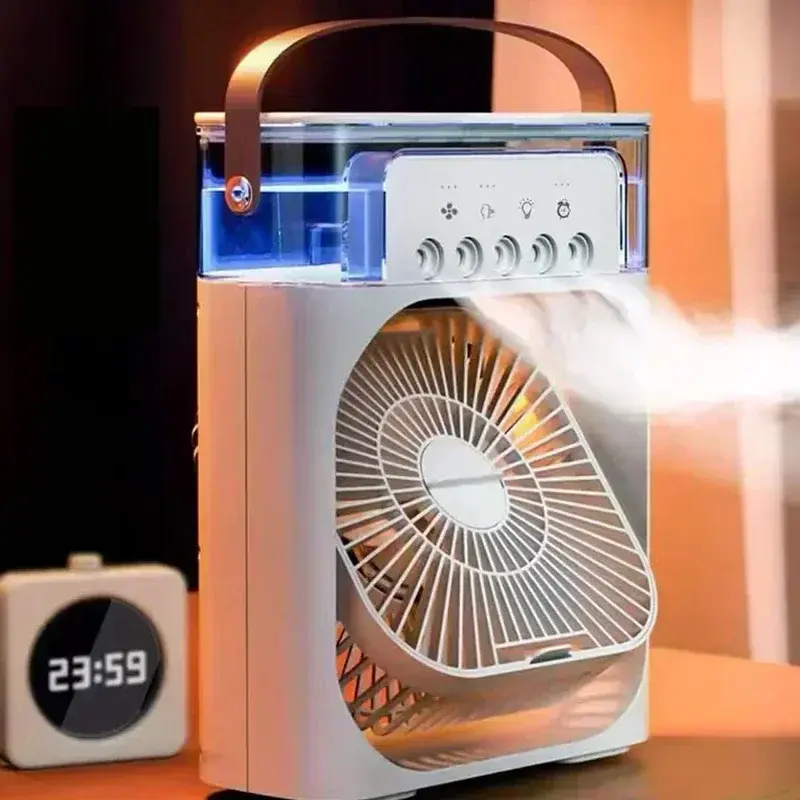 Thumbnail: 3 In 1 New Fan AIr Conditioner Household Small Air Cooler LED Night Light Portab