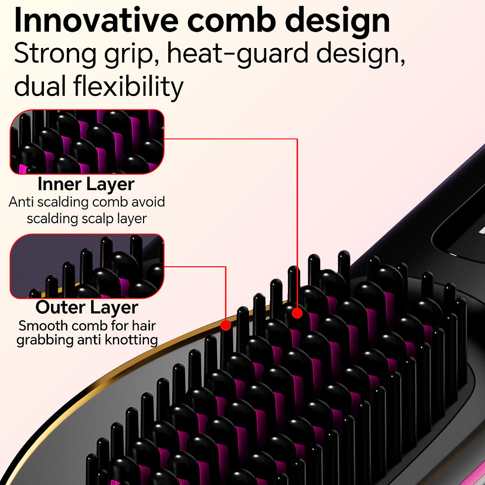 Thumbnail: Hair Straightener Brush with 3 Temp Settings, Fast Heating & Auto-off, Portable 