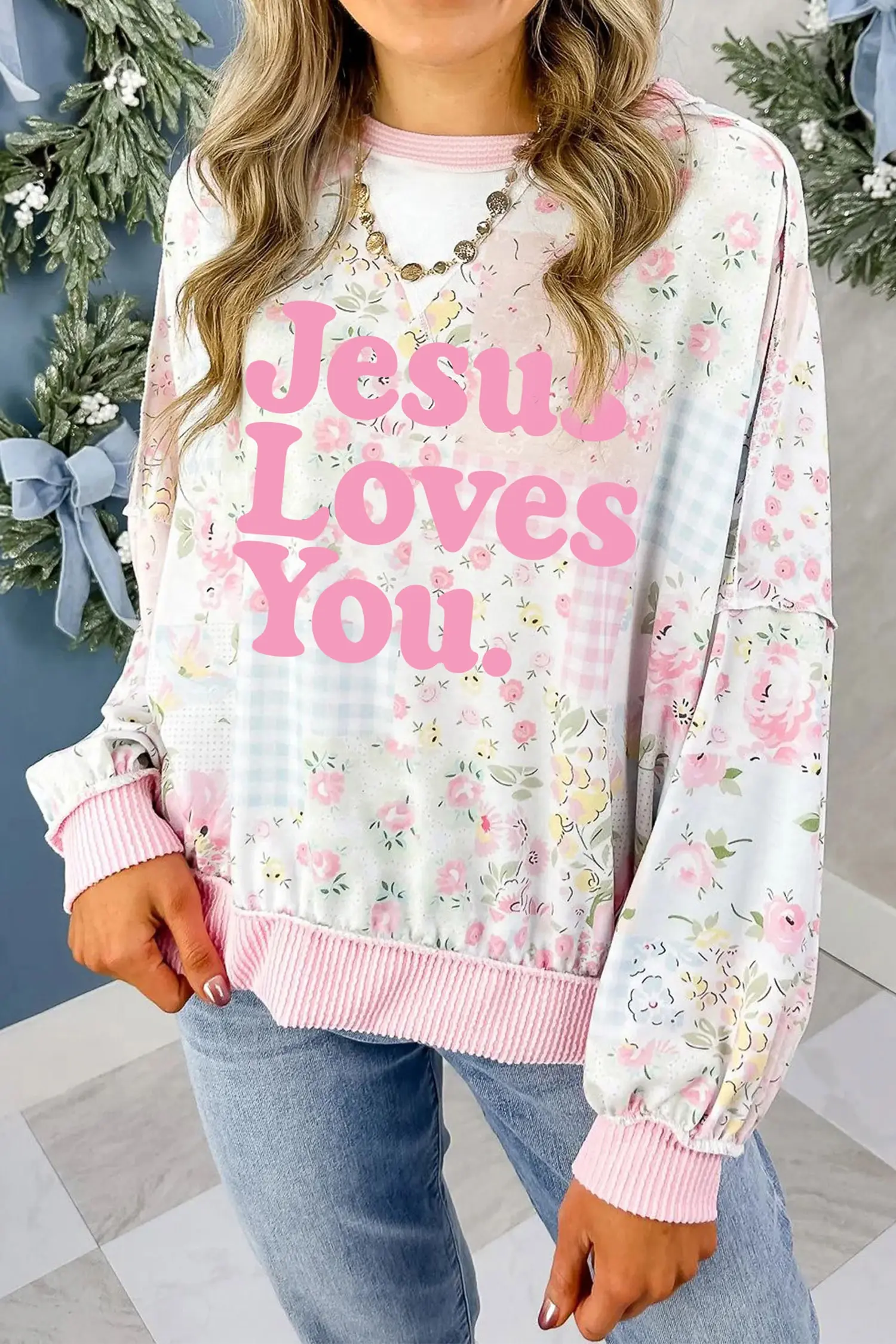 JLU Floral Sweater