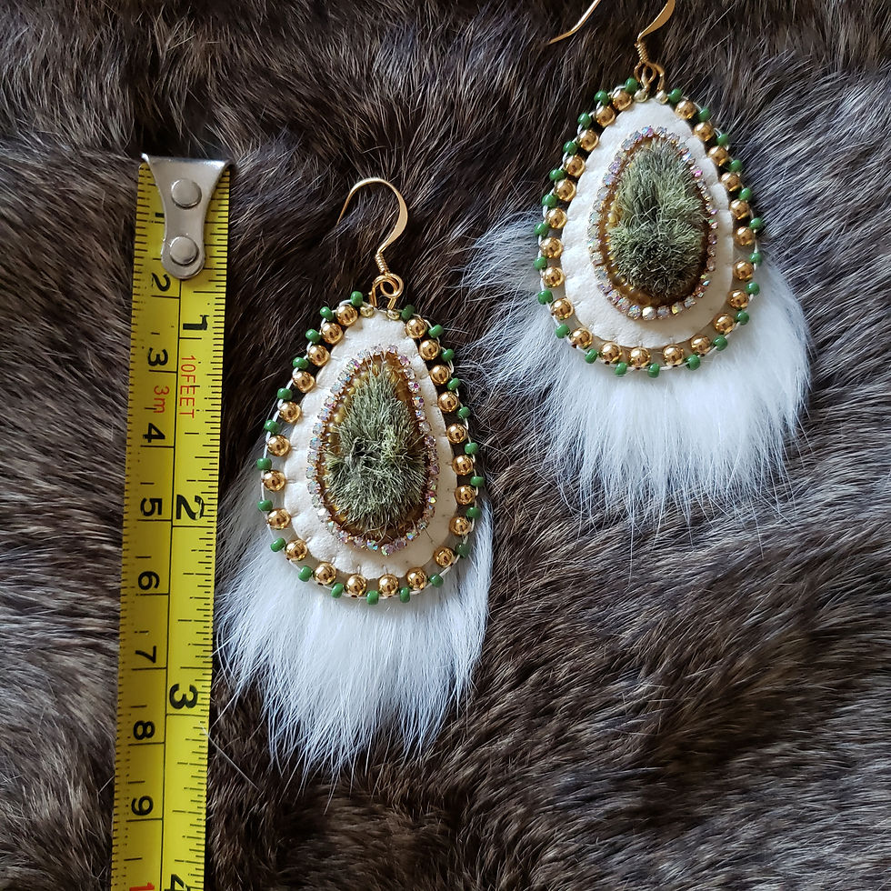 Thumbnail: Olive Green Tufted Pussy Willow Earrings