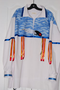 eagle feather ribbon shirt