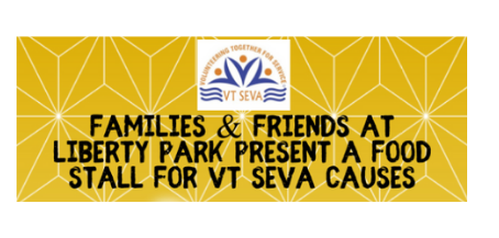 Families and Friends at Liberty Park present a Food Stall for VT Seva causes: