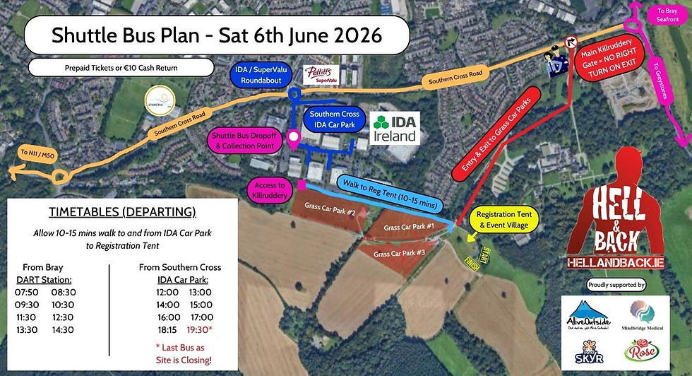 Shuttle Bus Plan for H&B on Sat 8th June 2024