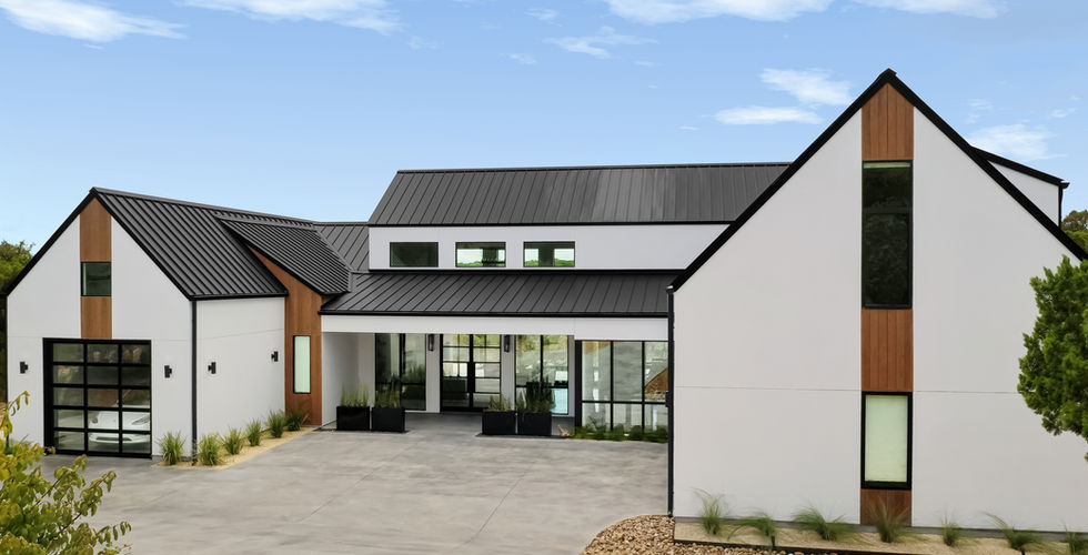 Scandinavian farmhouse exterior with Nichiha accents