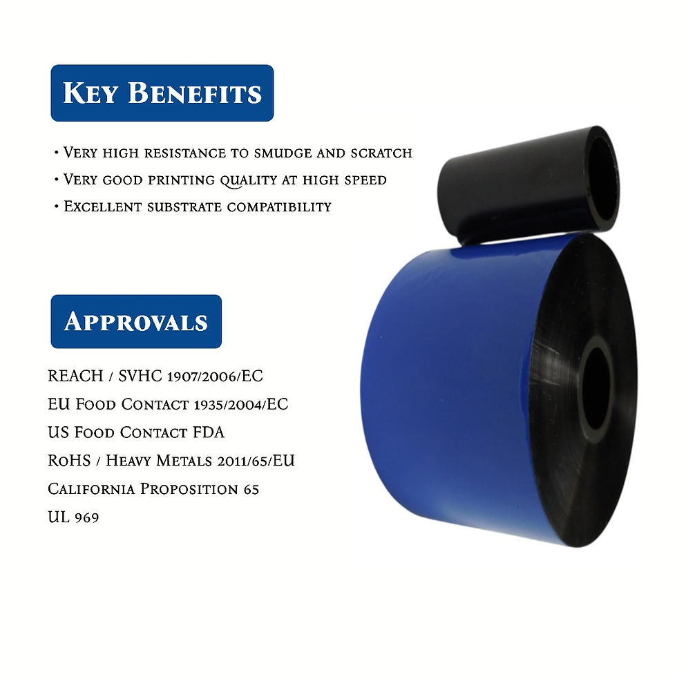 Miniatura: Black Wax/Resin TTO Ribbon, 33mm x 700m (24-Pack)