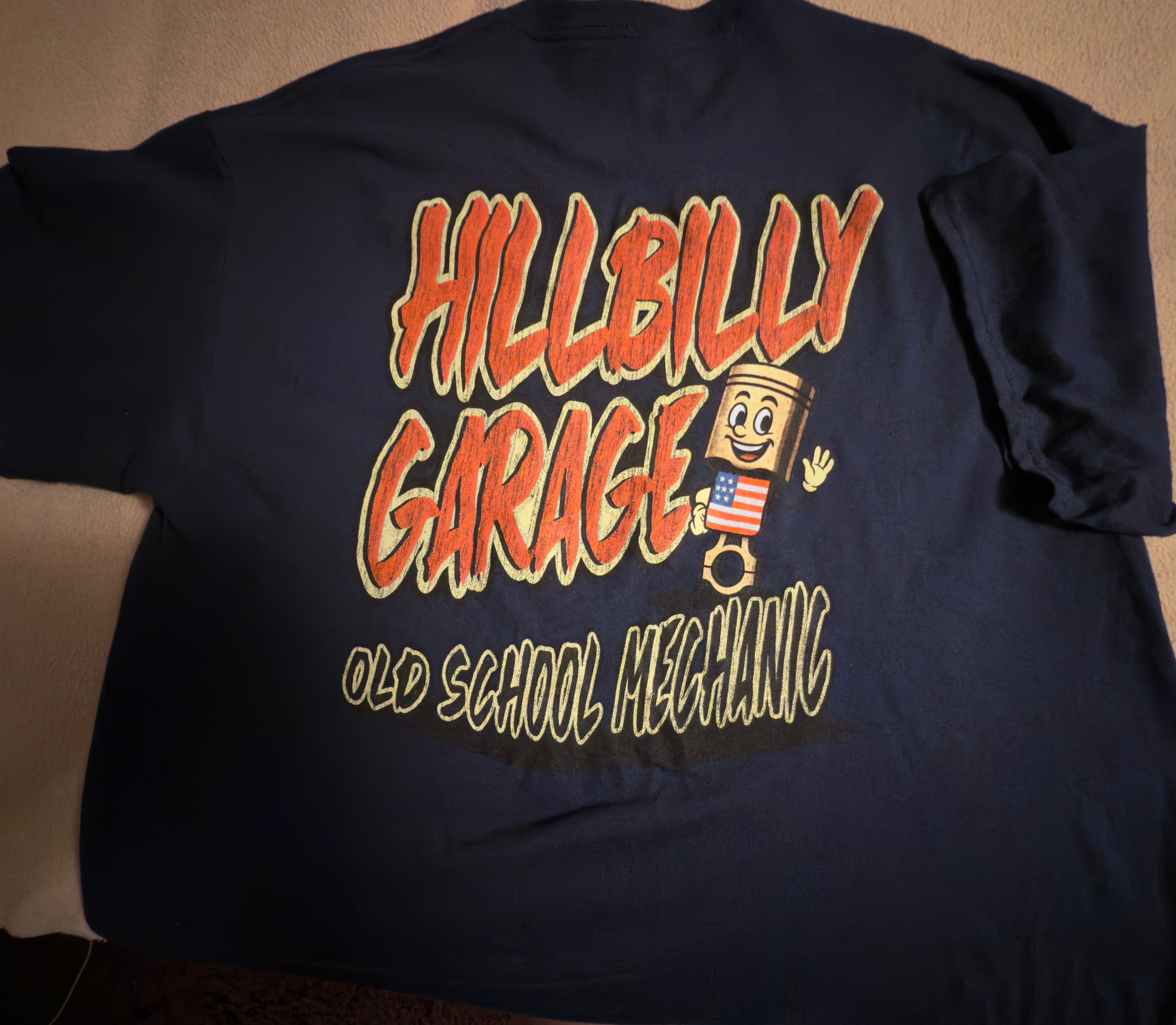 Vintage Hillbilly Garage Shirt in Navy