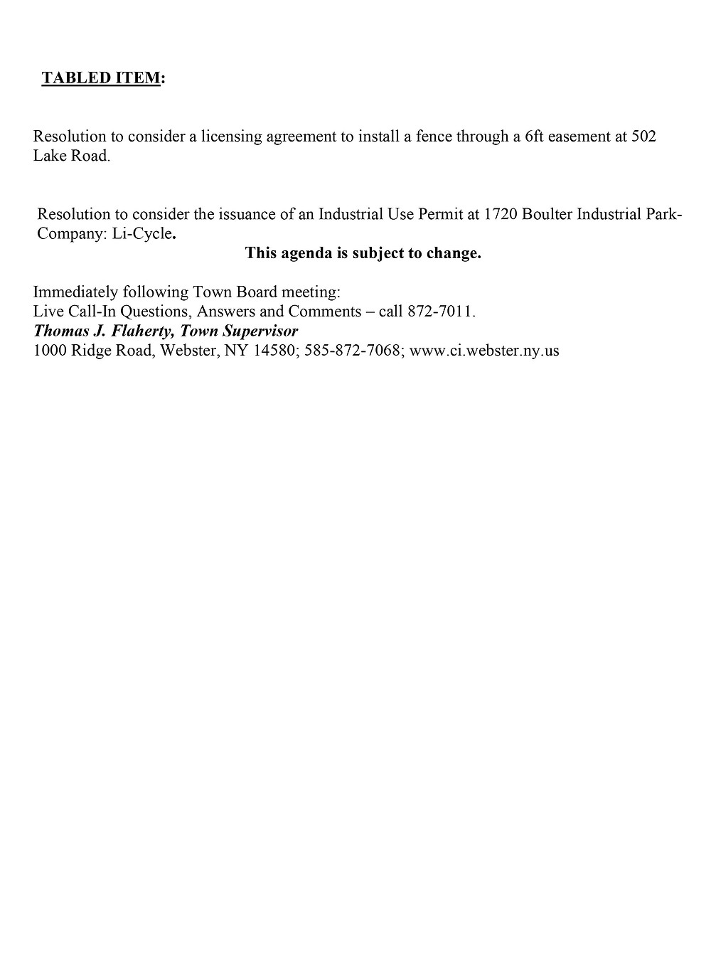town-board-agenda