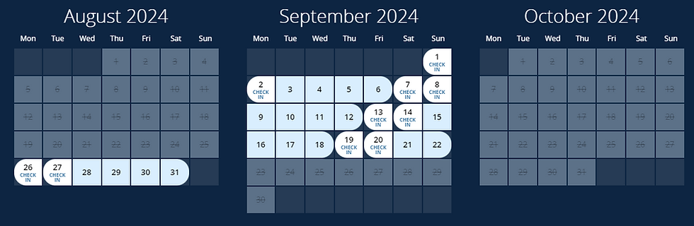 calendar of last minute travel deals