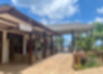 a waterfront deck in front of a restaurant