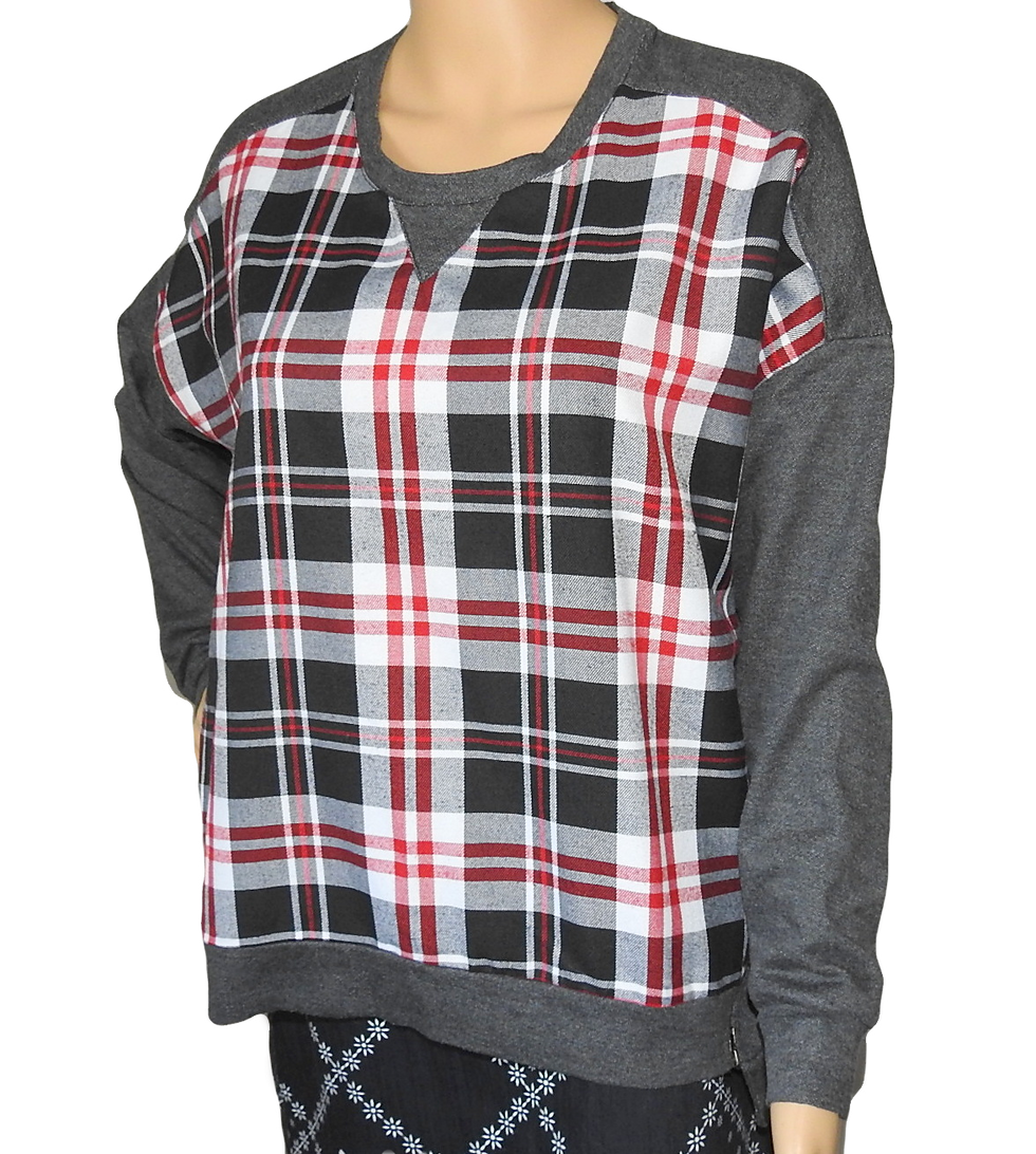 Thumbnail: Ketz-Ke Plaid Urban Sweatshirt sz 10