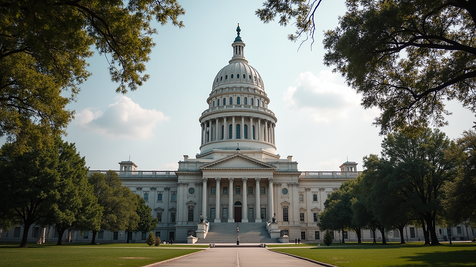 Eye-level view of Alabama State Capitol building