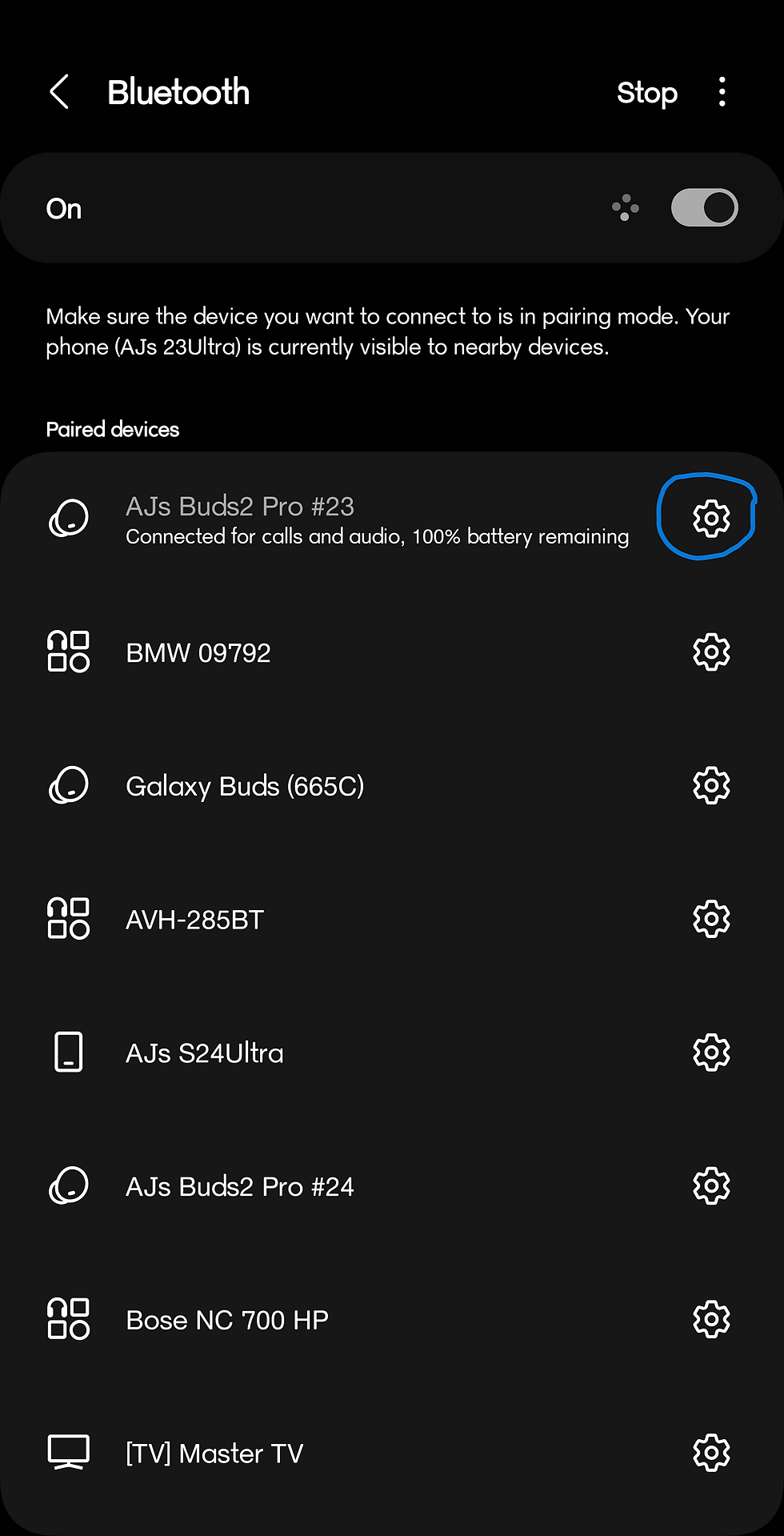 Settings for Buds2 Pro