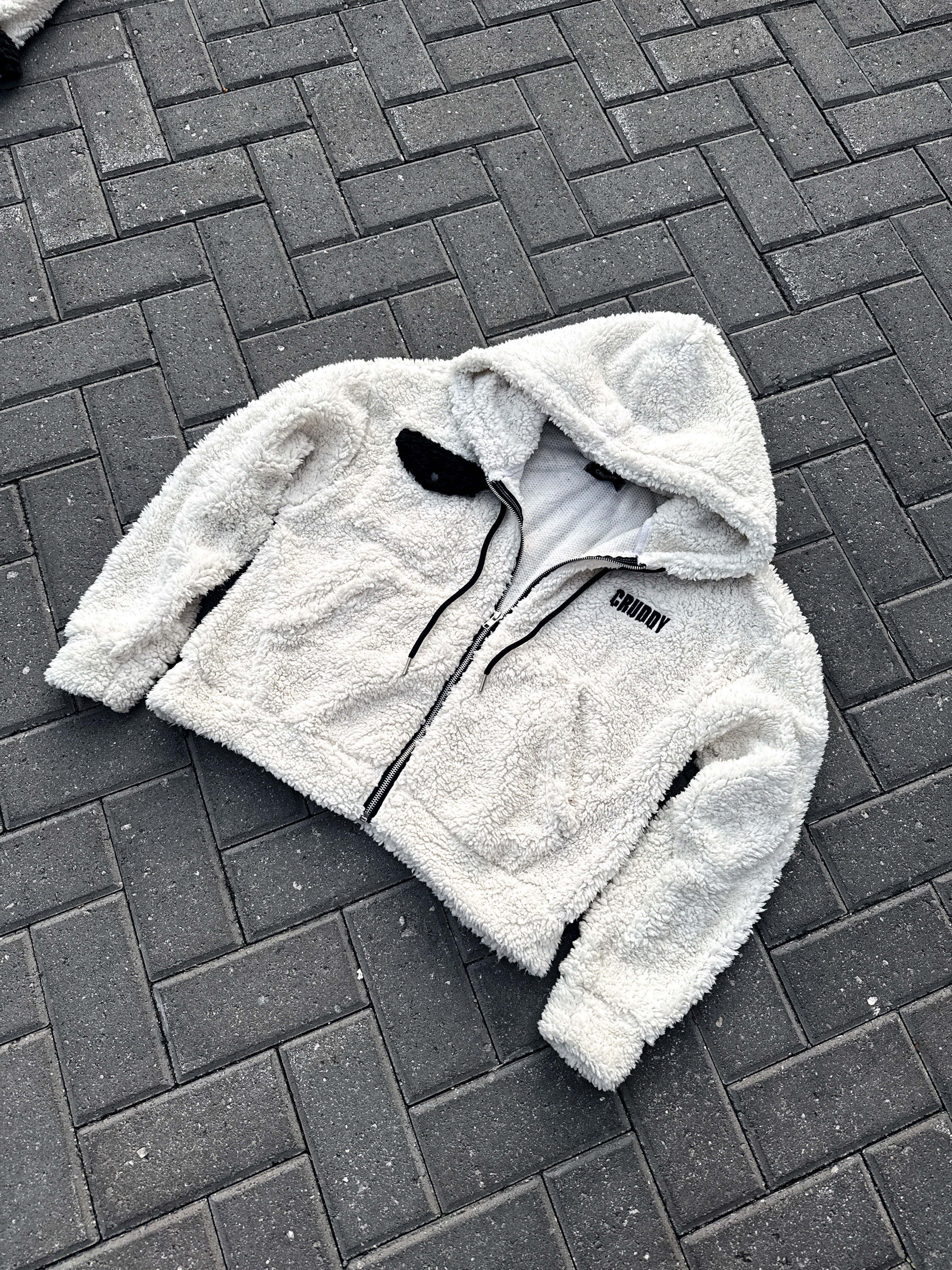 V2 White Sherpa Hoodie