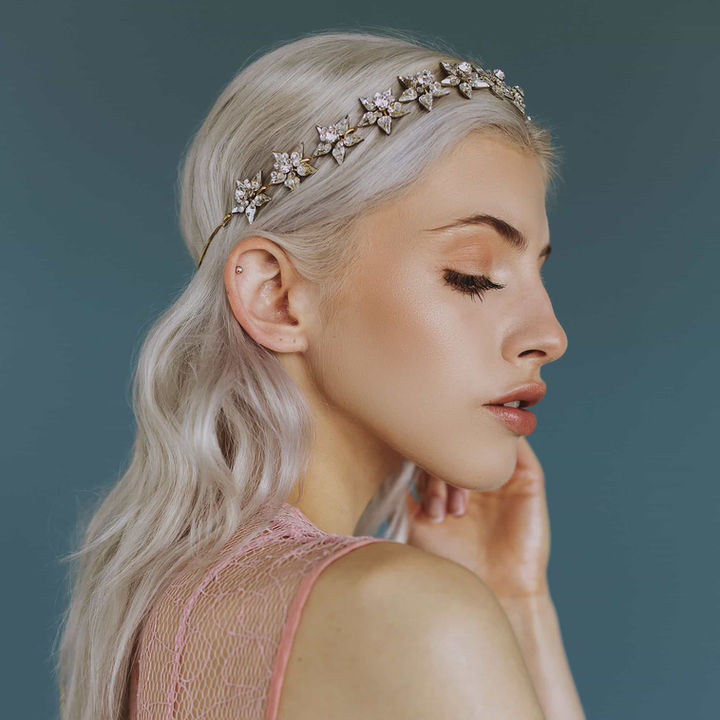 Crystal star bridal headpiece