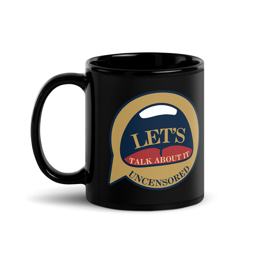 Thumbnail: Let's Talk About It Black Glossy Mug