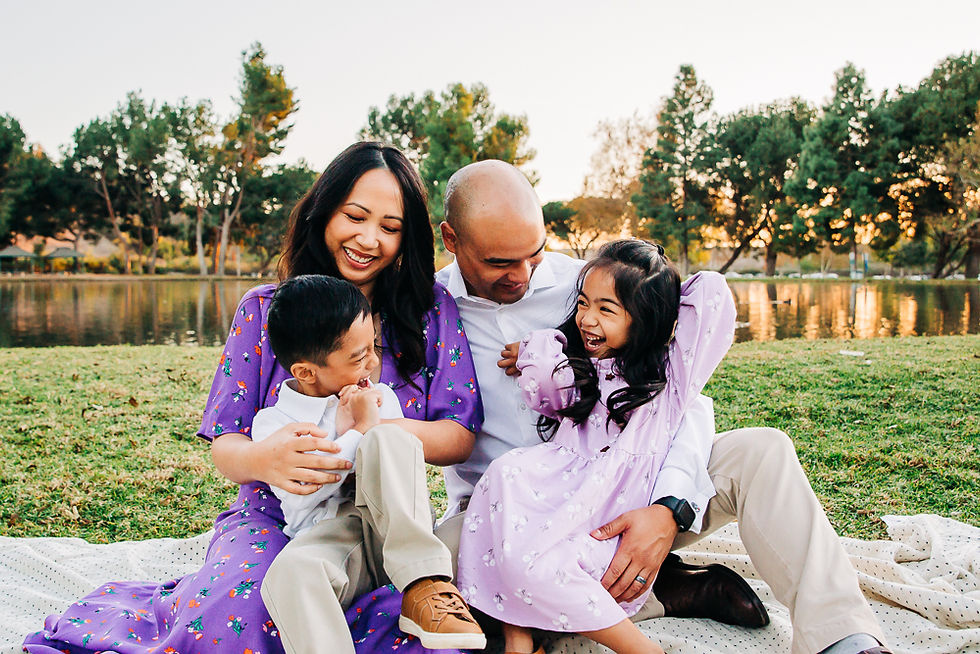 Mother's Day family photos in Orange County with cohesive, personality-driven outfits.