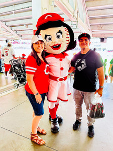 Photo with Reds Mascot Rosie