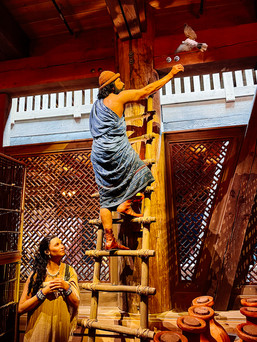 Noah receiving the dove with the olive branch exhibit