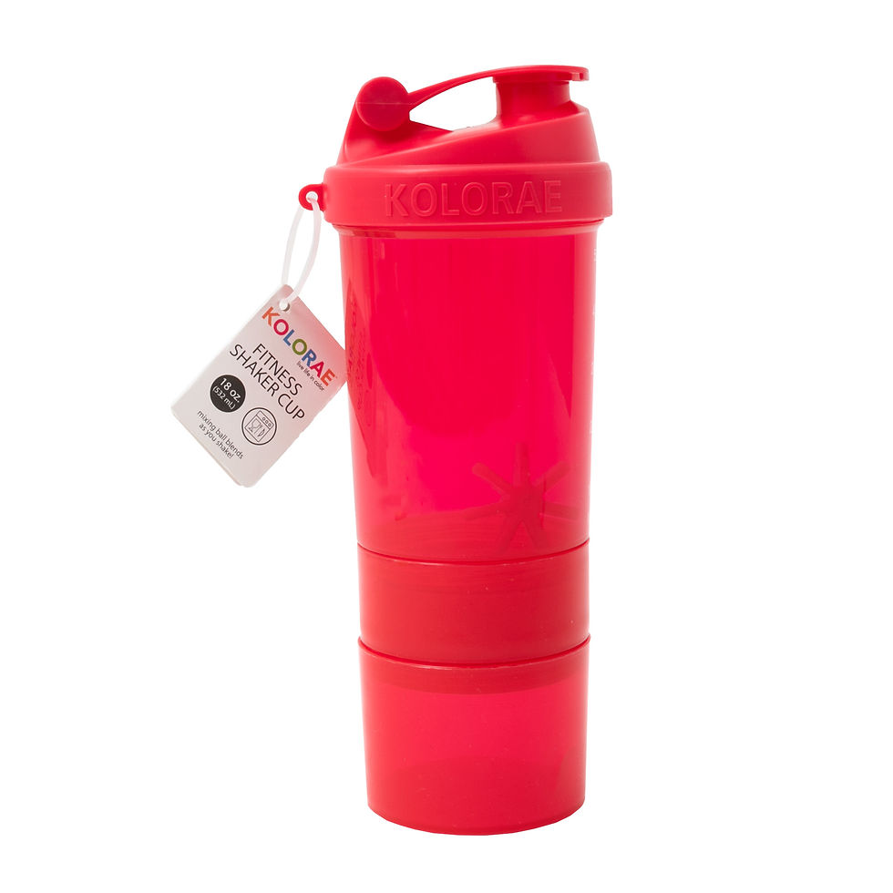 Thumbnail: KOLORAE 18.5oz Fitness Shaker Cup with Pill & Powder Compartment - Assorted