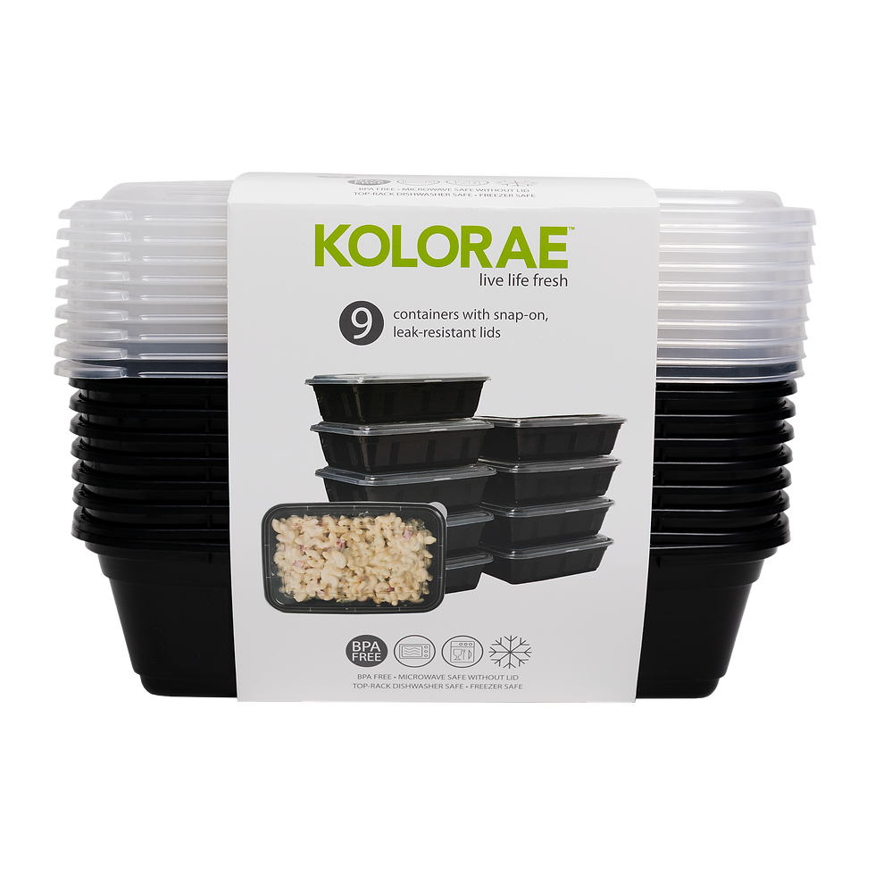 Thumbnail: KOLORAE Meal Prep Container Rectangle - 9 Count