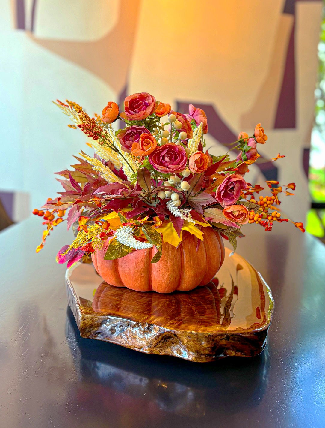 Orange Pumpkin Centerpiece