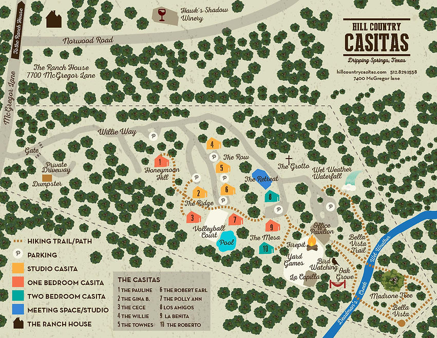 Hill Country Casitas Map 11 Casitas on 13 acres