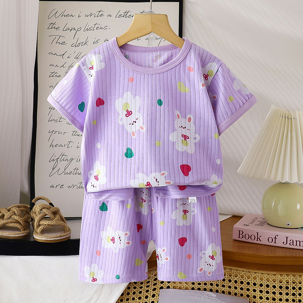 Thumbnail: 2PCS Children Clothing Set Child T-shirt Suit Summer Cotton New Girls Shorts Clo