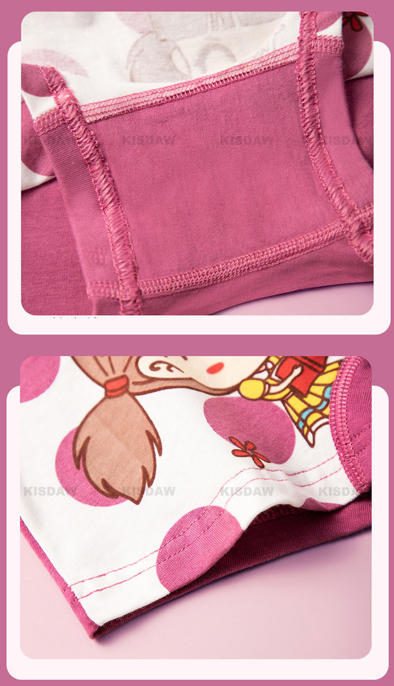 Thumbnail: Multipack Girls Panties Lovely Character Pattern Cartoon Girls Boxer Briefs Soft