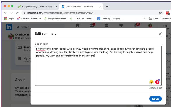 Example of the What to Write in your about section of your LinkedIn page