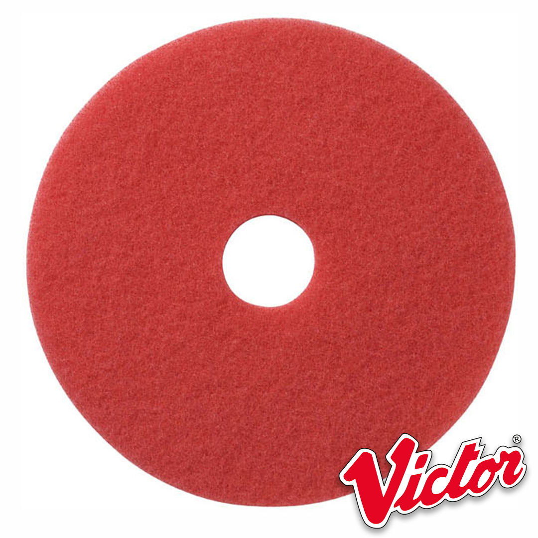 15" Red Buffing Floor Pads - Box of 5 - VE15RED