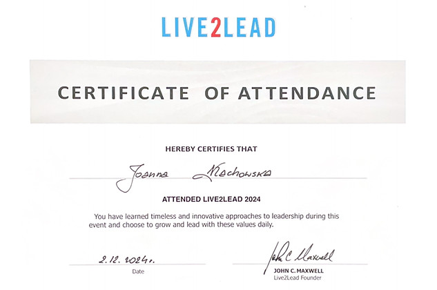 Certyfikat-Live-to-lead-Joanna-Machowska