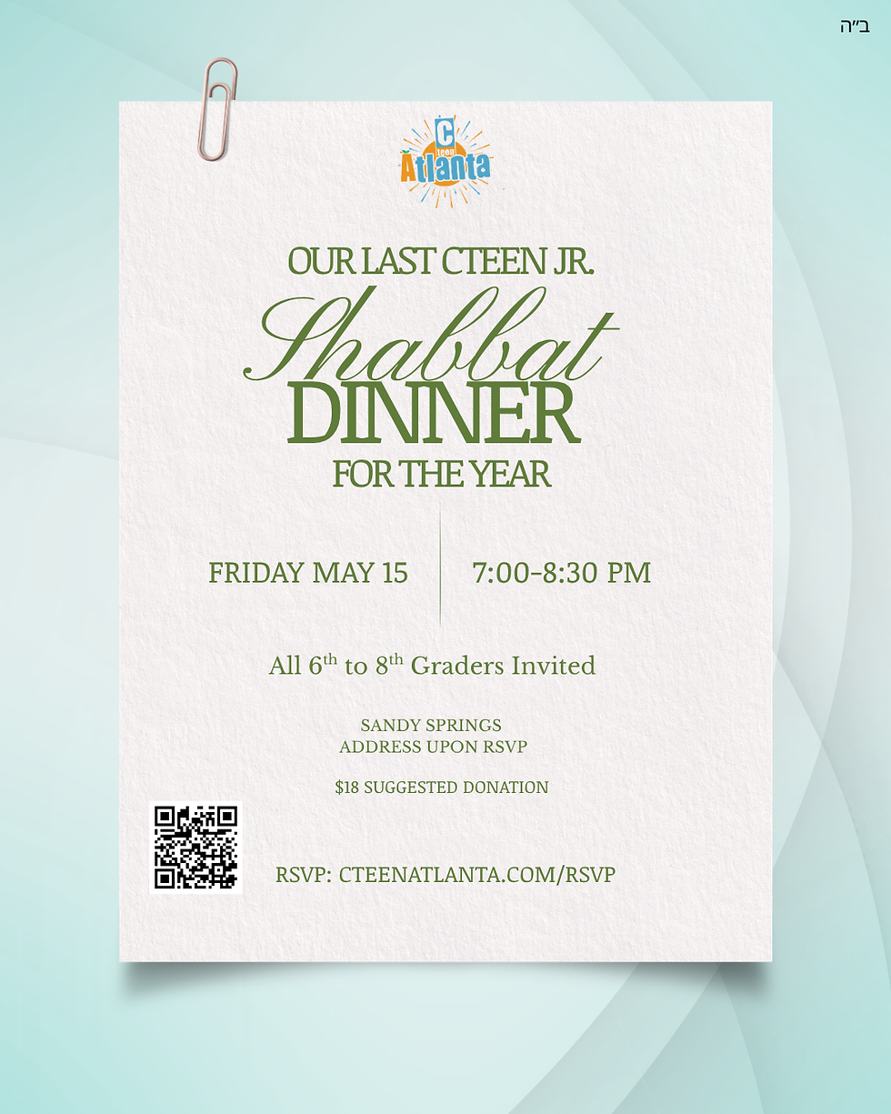 CTeen Jr. Last Shabbat Dinner of the Year!