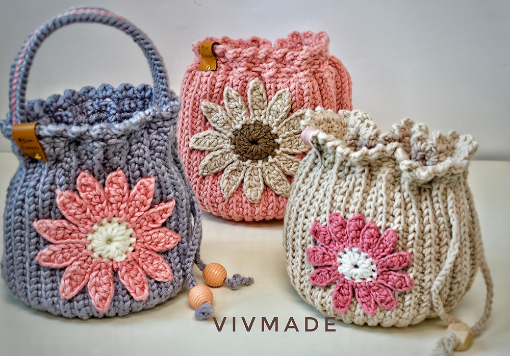 round drawstring bolsa pattern