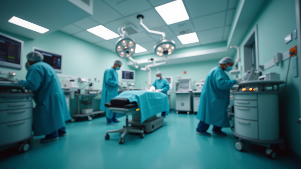 Eye-level view of a modern surgical room with advanced medical equipment