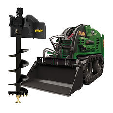 Kanga 8 series diesel mini loader with 4 in 1 bucket and auger attachment for hire in Bendigo