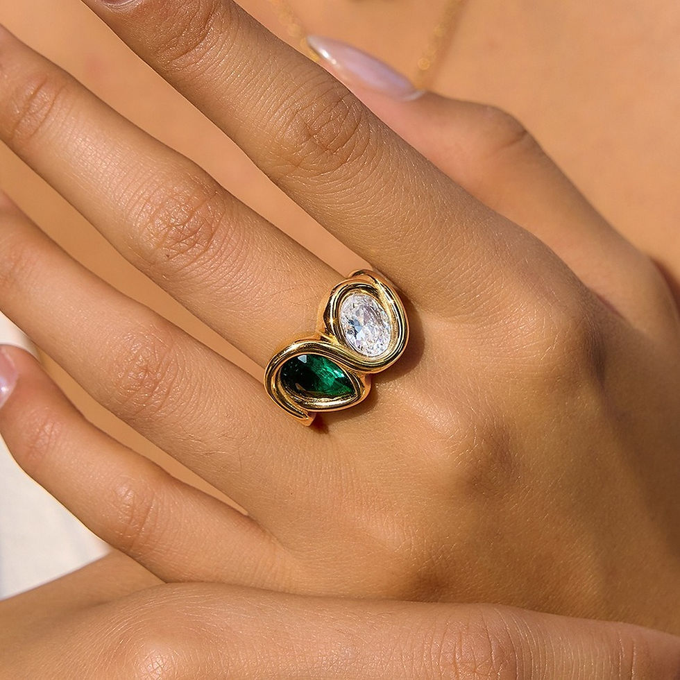 תמונה ממוזערת: Green Zircon Ring