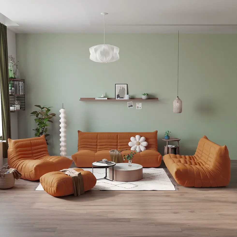Miniatura: Living Room Sofa Set 1 2 3 Seater Nordic Style Velvet Fabric